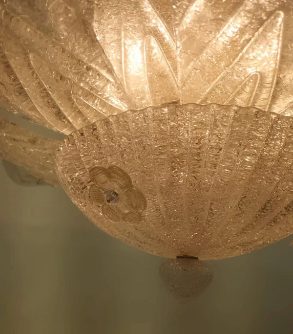 Murano Graniglia Glass Flush Mount – Italy, Circa 1960's.