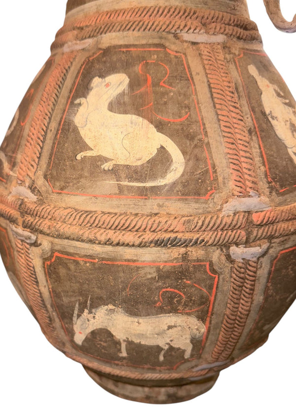 Ancient Chinese Zhou Dynasty Zodiac Pottery Vase, 500–200 BC.