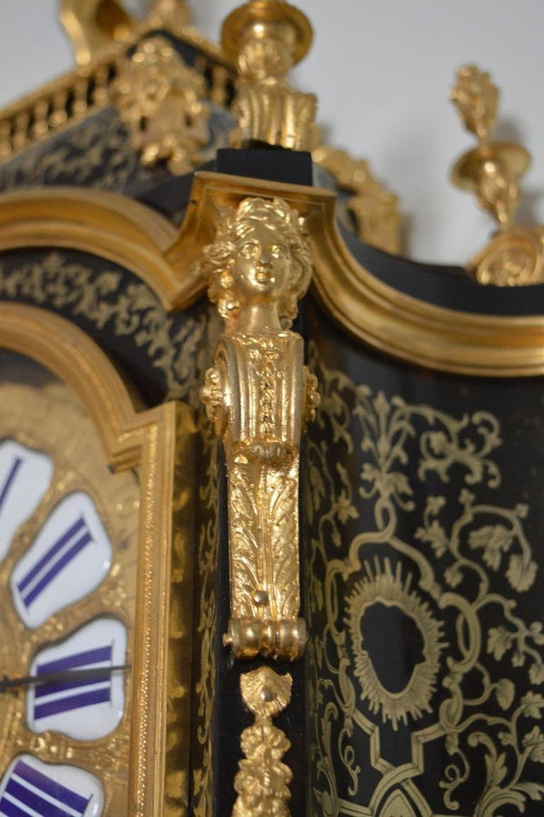 Monumental 19th Century French Boulle Cartel Clock with Pedestal