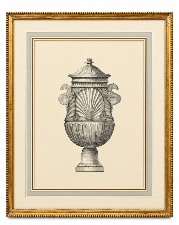 Set of Six Neoclassical Style Etchings After Carlo Antonini. Italy, 20th Century