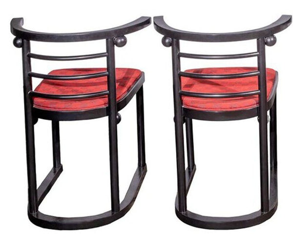 Set of Four Josef Hoffmann Fledermaus Style Chairs. Austria, 20th Century.