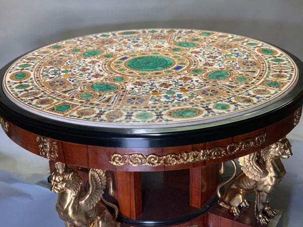 Early 20th Century Italian Pietra Dura Empire Table