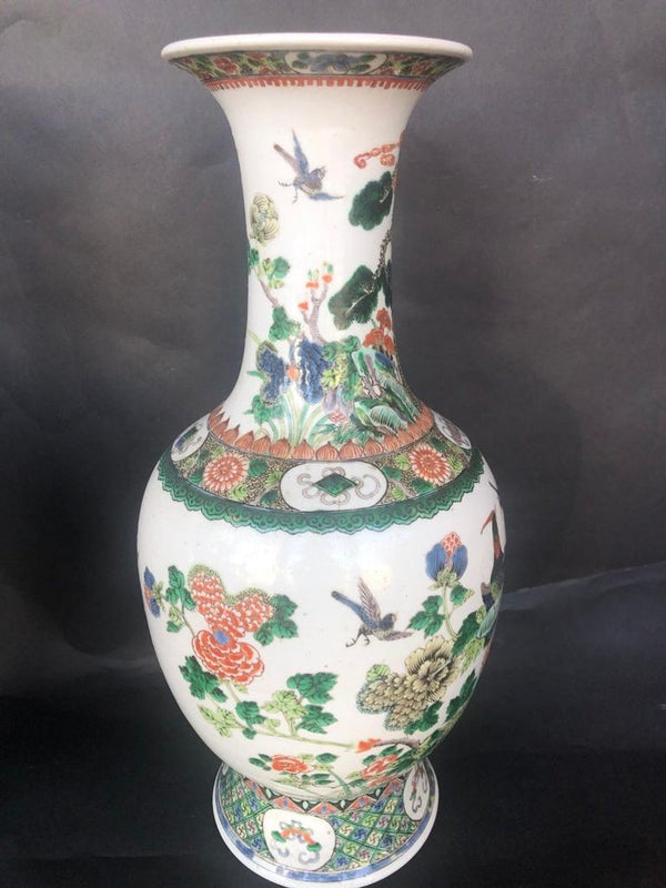 Pair of Late 19th Century Chinese Famille Verte Vases