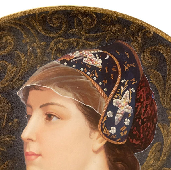 Late 19th Century French B&C Montereau Portrait Charger, Signed H. Catelin.