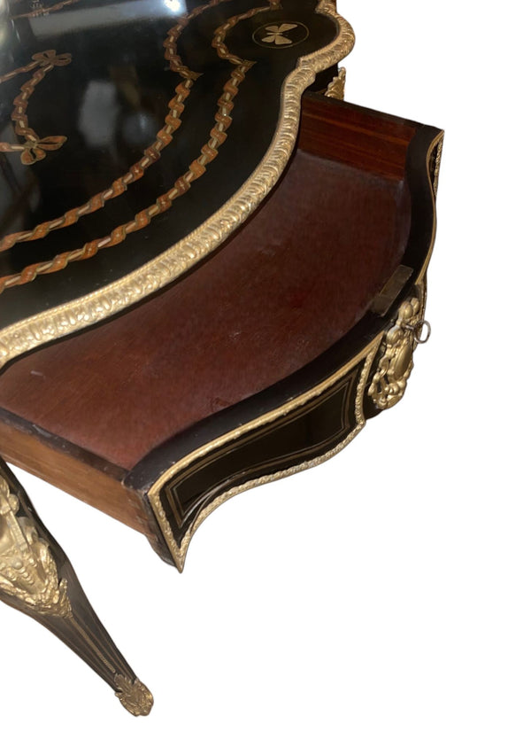 19th Century Napoleon III Ebonized Writing Desk w/ Gilt Bronze & M.O.P