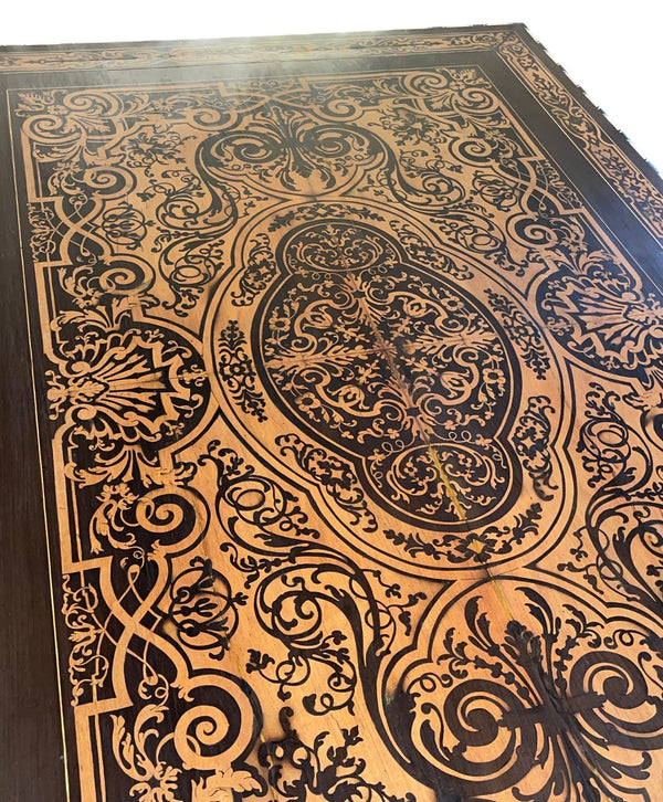 Italian Mid-19th Century Inlaid, Ebony and Bone Table