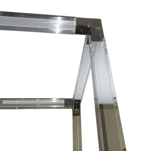 Pair Large Acrylic Etageres in the Style of Charles Hollis Jones. U.S.A. 1970's