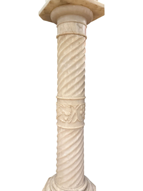 Italian Alabaster Female Bather Lamp with Pedestal. Early 20th Century.