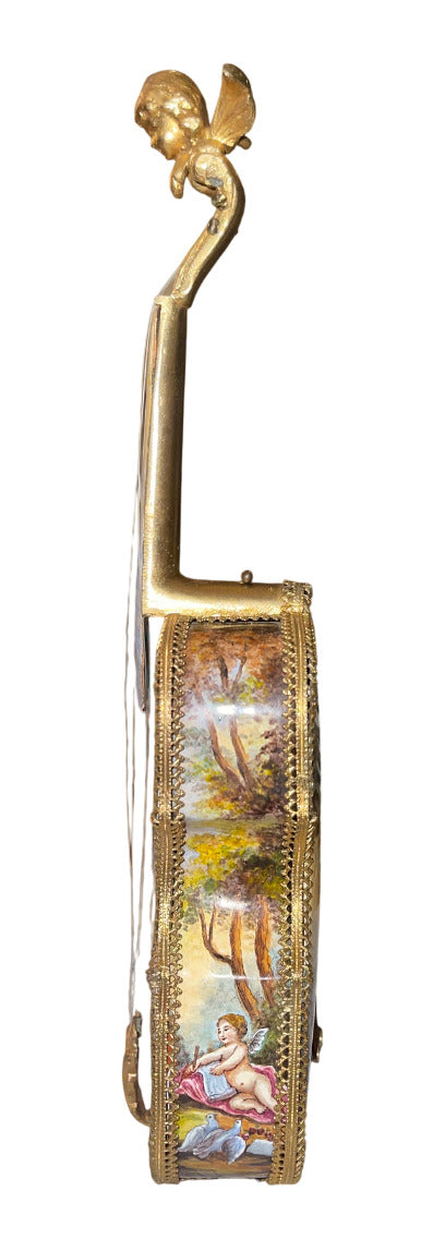 Rare 19th Century Austrian Enameled Violin Music Box