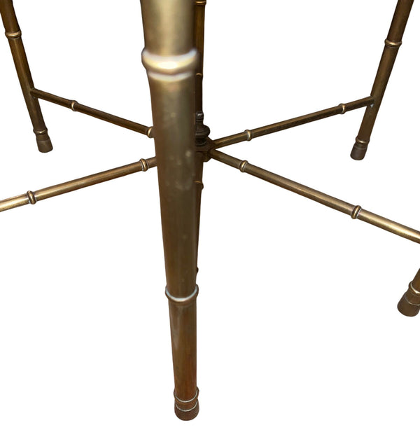 Pair of Mastercraft Brass Bamboo Form Side Tables. U.S.A. 1970's.