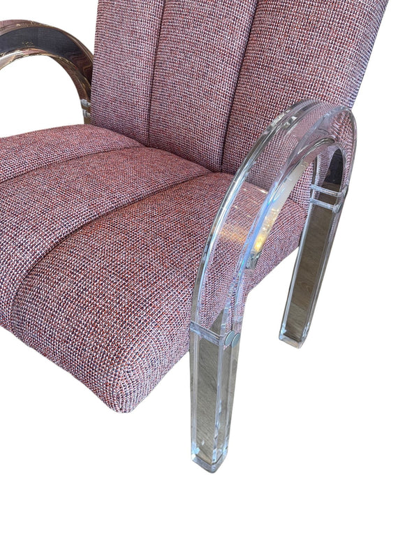 Pair of Charles Hollis Jones Waterfall Collection Lucite Armchairs. USA 1970's.