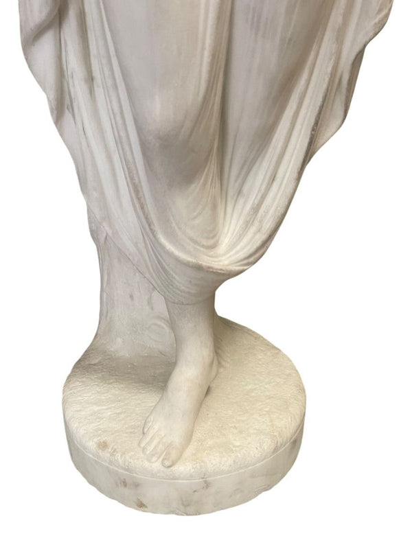 19th Century Carrara Marble Sculpture of Euphrosyne, One of the Three Graces.
