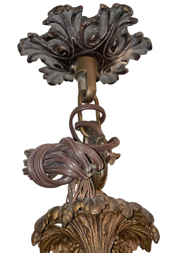 Elegant Pair of French 19th Century Bronze Chandeliers