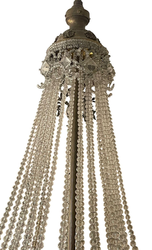 19th Century French Empire Beaded Crystal Chandelier