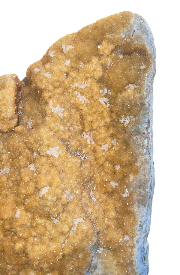 Large Natural Citrine Quartz Crystal Specimen on Wooden Base-Brazil 20th Century
