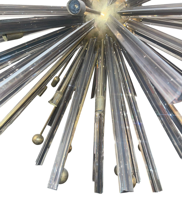 Vintage Italian Murano Glass Sputnik Semi-Flush Mount Chandelier, 1980's.