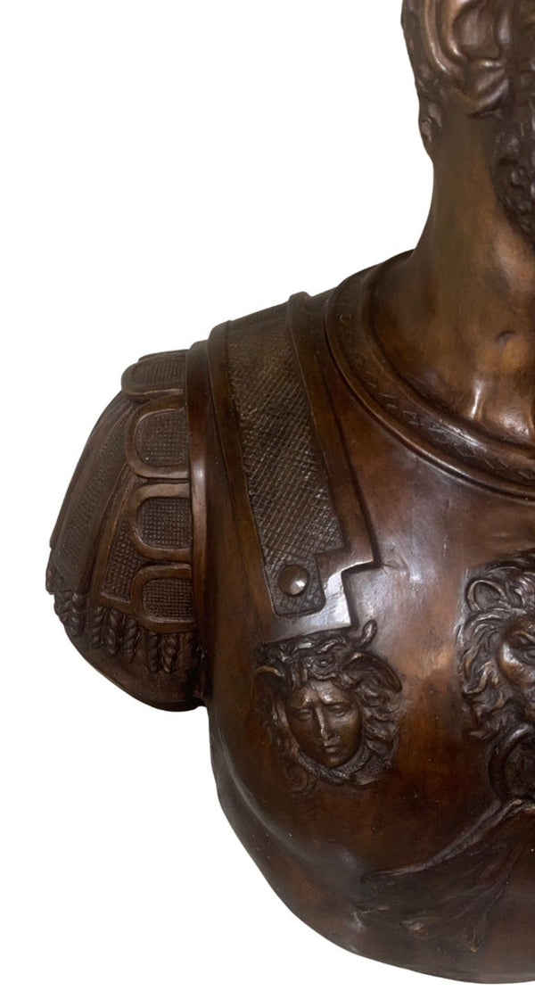 19th Century Italian Bronze Bust of Roman Emperor, Possibly Cosimo de’ Medici