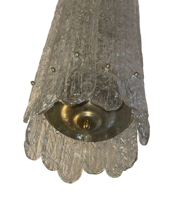 1960's Italian Murano Textured Glass Pendant Light