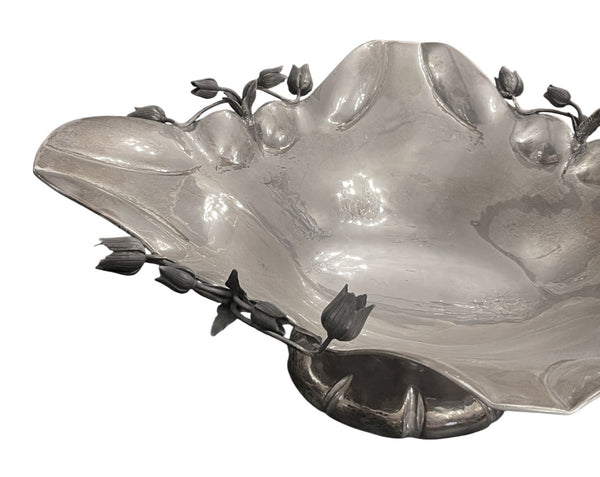 Pair of Damar 925 Sterling Silver Floral Bowls, 20th Century.