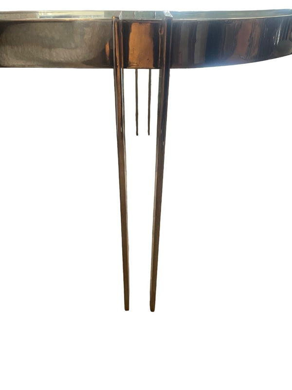 Charles Hollis Jones Lucite and Polished Chrome Oval Dining Table, USA, 1970's.
