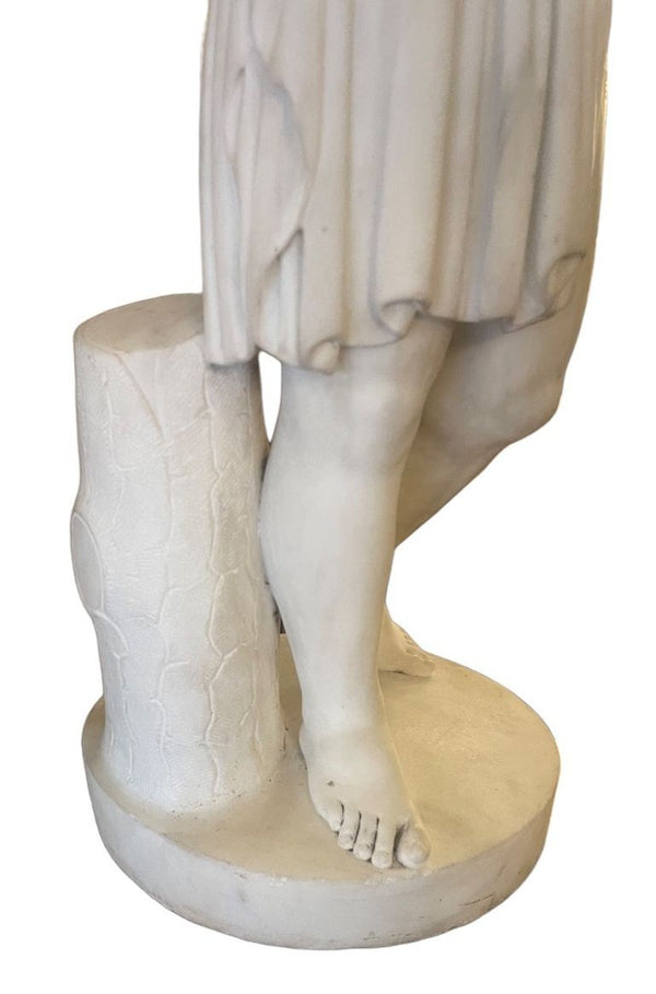19th Century Italian Carrara Marble Classical Maiden Sculpture