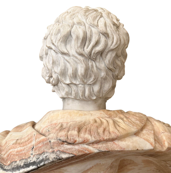 Bust of Roman Emperor Septimius Severus on Black Marble Base. Italy 20th Century