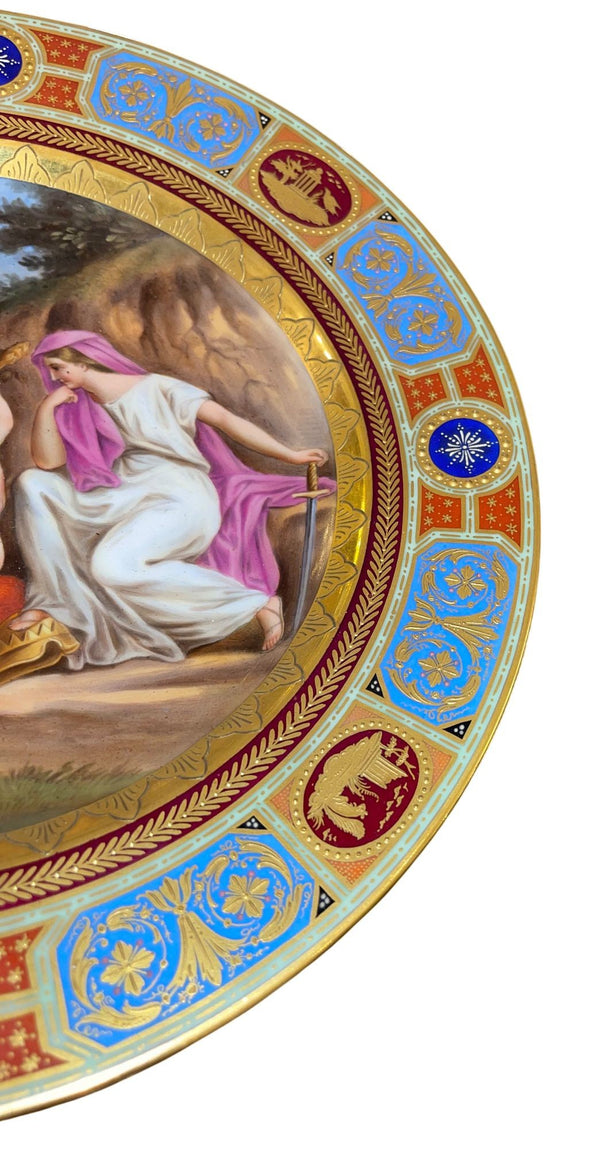 Pair of 19th Century Royal Vienna Hand-Painted Porcelain Plates