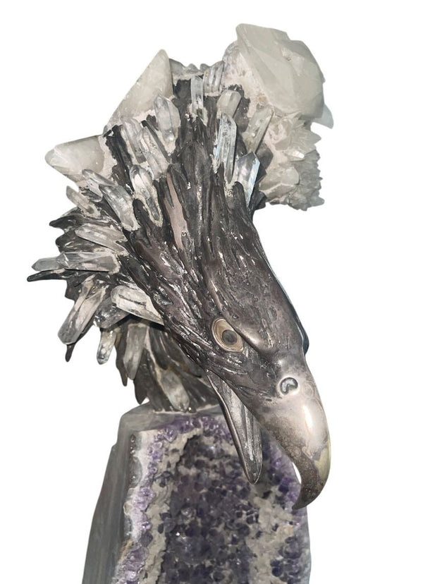 Amador Braojos “The Eagle’s Head” Gemstones & Sterling Silver Sculpture, Ed. 3/7