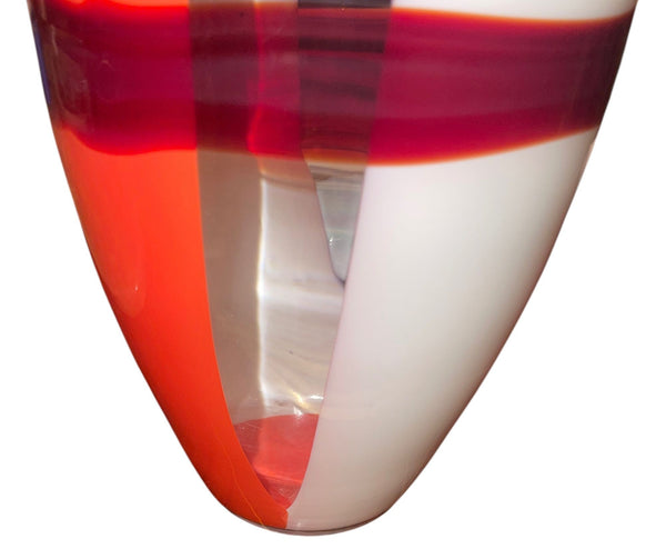 Carlo Moretti Murano Glass Vase with Booklet. Italy, Late 20th Century.