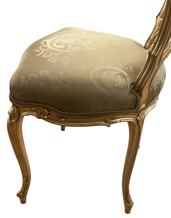 19th Century French Hand-Carved Gilded Chair