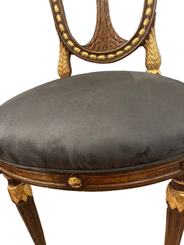 Early 19th Century Pair of Russian Neoclassical Parcel-Gilt Side Chairs