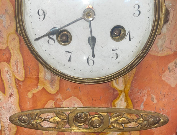 French Marble & Spelter Clock Garniture, Japy Frères, 19th Century.
