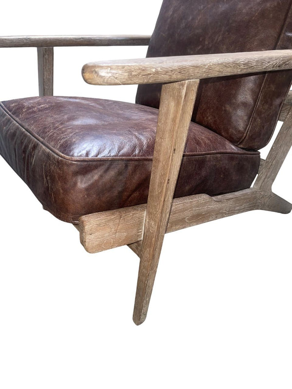 Pair of Four Hands Irondale Brooks Leather Lounge Chairs. U.S.A. 21st Century.