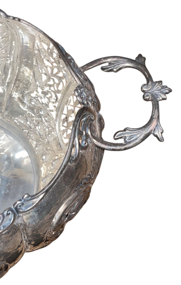 Damar 925 Sterling Silver Centerpiece Basket Bowl. Turkey, Late 20th Century.