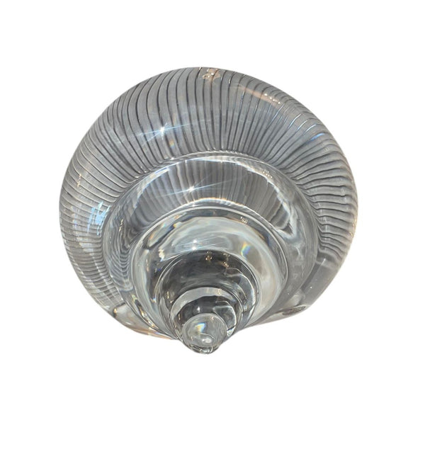 Late 20th Century Baccarat Crystal Nautilus Shell Sculpture, France.
