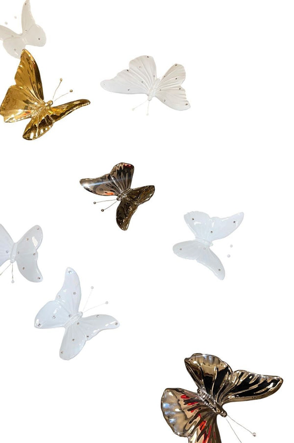 Set of Twenty Three Italian Porcelain Butterflies, 1970's.