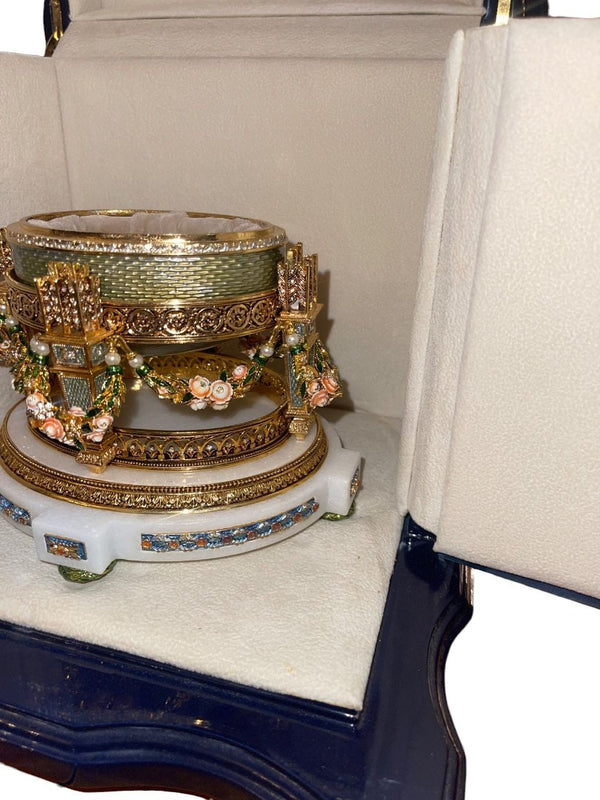 Fabergé Branded Enamel Egg, Love Trophies Design, Late 20th Century.