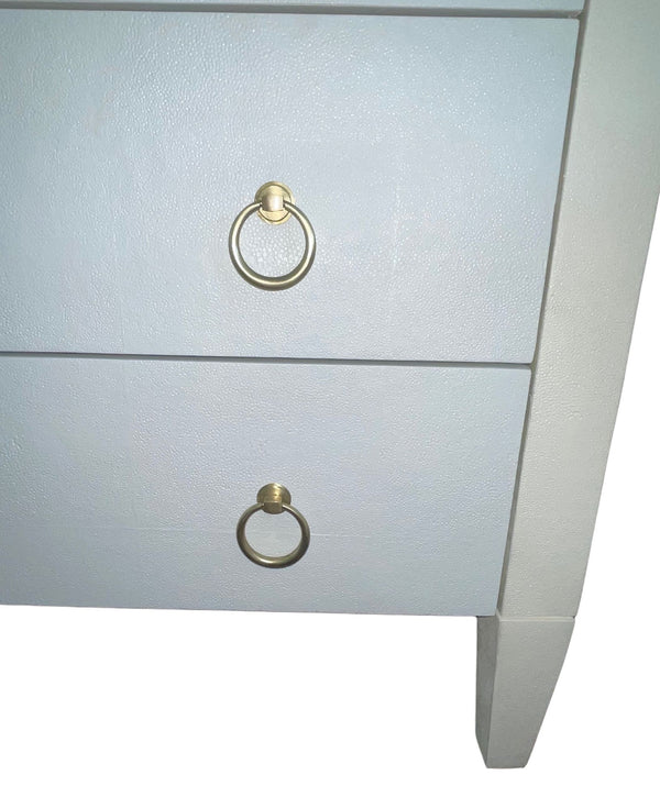 Pair of Italian Two-Tone Faux Shagreen Commodes. Late 20th Century.