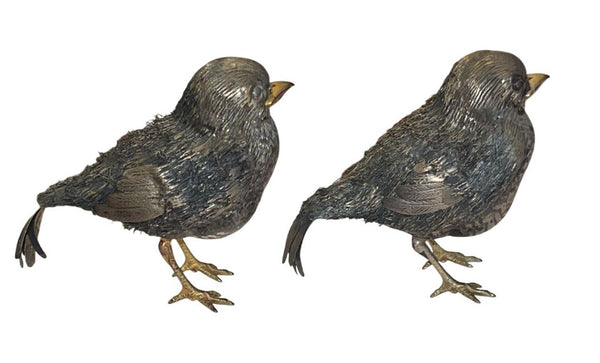 Pair of Buccellati Sterling Silver Sparrow Figures