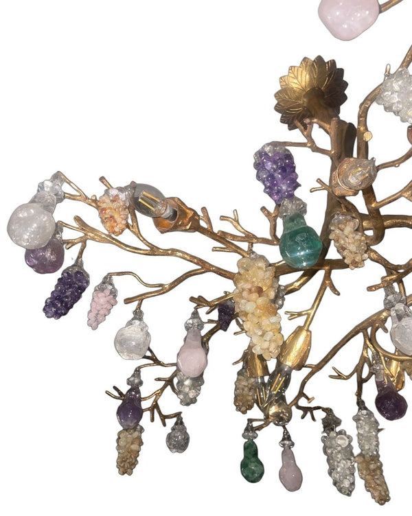Pegaso Gallery Design “Tree of Life” Chandelier with Semi-Precious Stone Fruits