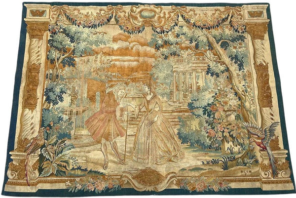 Late 19th Century Verdure Wool Tapestry Signed L.K.F. (Lorentz Kleiser).