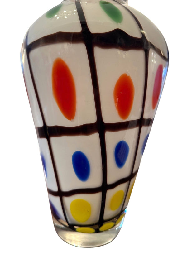 Vintage Italian Murano Polka Dot Art Glass Vase, Mid-20th Century.
