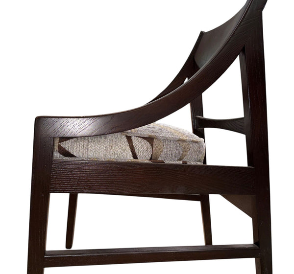 Set of Six Mid-Century Dark Wood Dining Chairs, Italy, 1960's.
