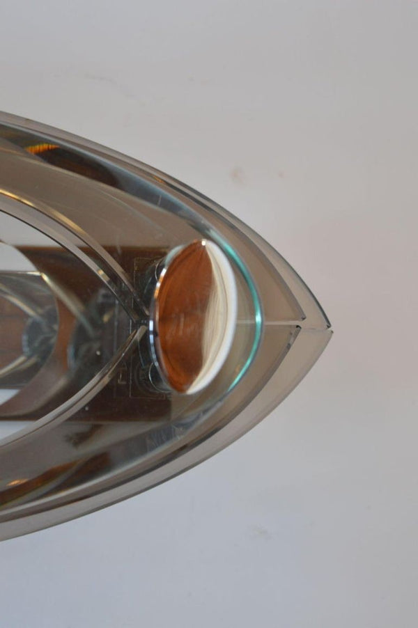 Pair of 1960's Fontana Arte Chrome and Tri-Level Glass Sconces