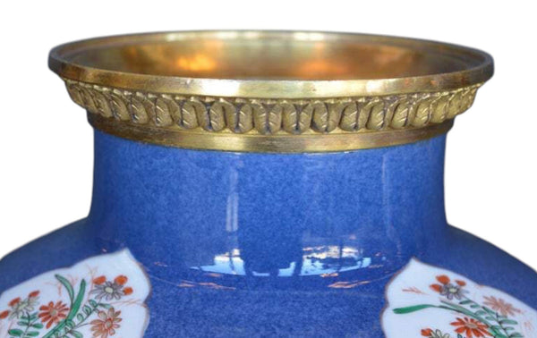 Pair of Mid-19th Century Ormolu-Mounted Chinese Export Porcelain Vases.