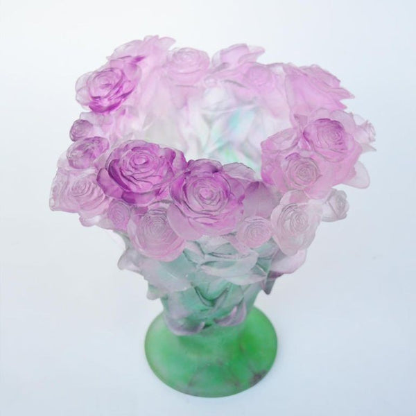 Rose Passion Vase by Daum. France, 1990's.