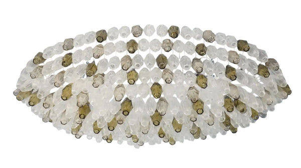 Grey & Crystal Murano Glass Poliedri Chandelier by Alberto Donà. Italy, 1980's.