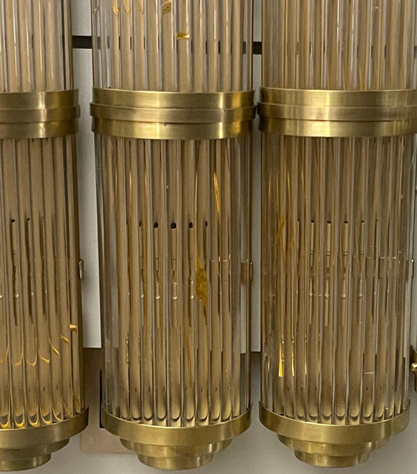 Set of Eight Romano Duo Sconces. Italy, 1980's.