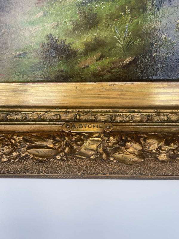 Pair of Late 19th Century Signed Ada Stone Landscape Paintings. United Kingdom.