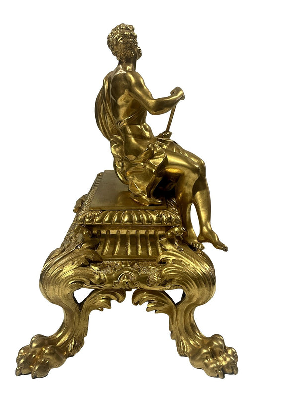 Pair of 19th C. Mythological Bronze Sculptures of Salacia & Hephaestus by H Vian